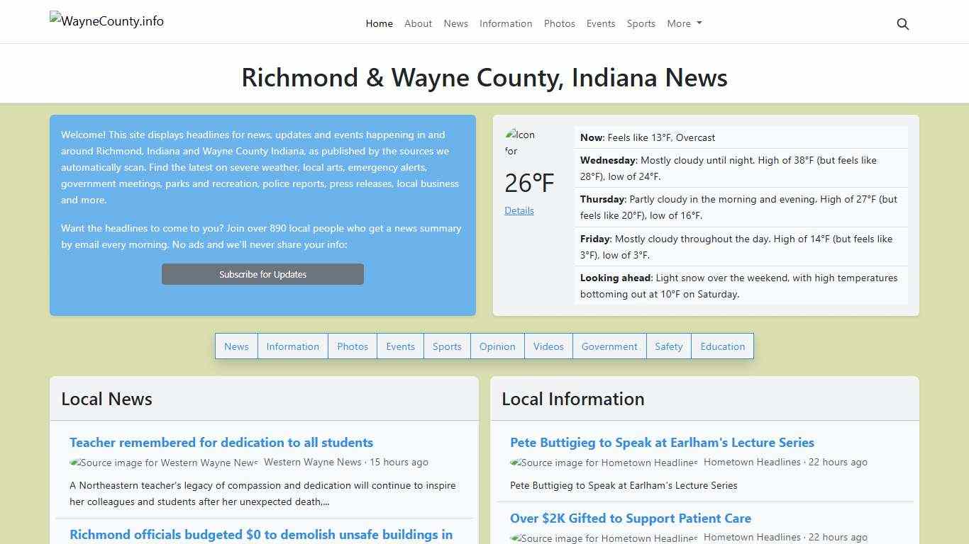 Richmond & Wayne County, Indiana News - WayneCounty.info